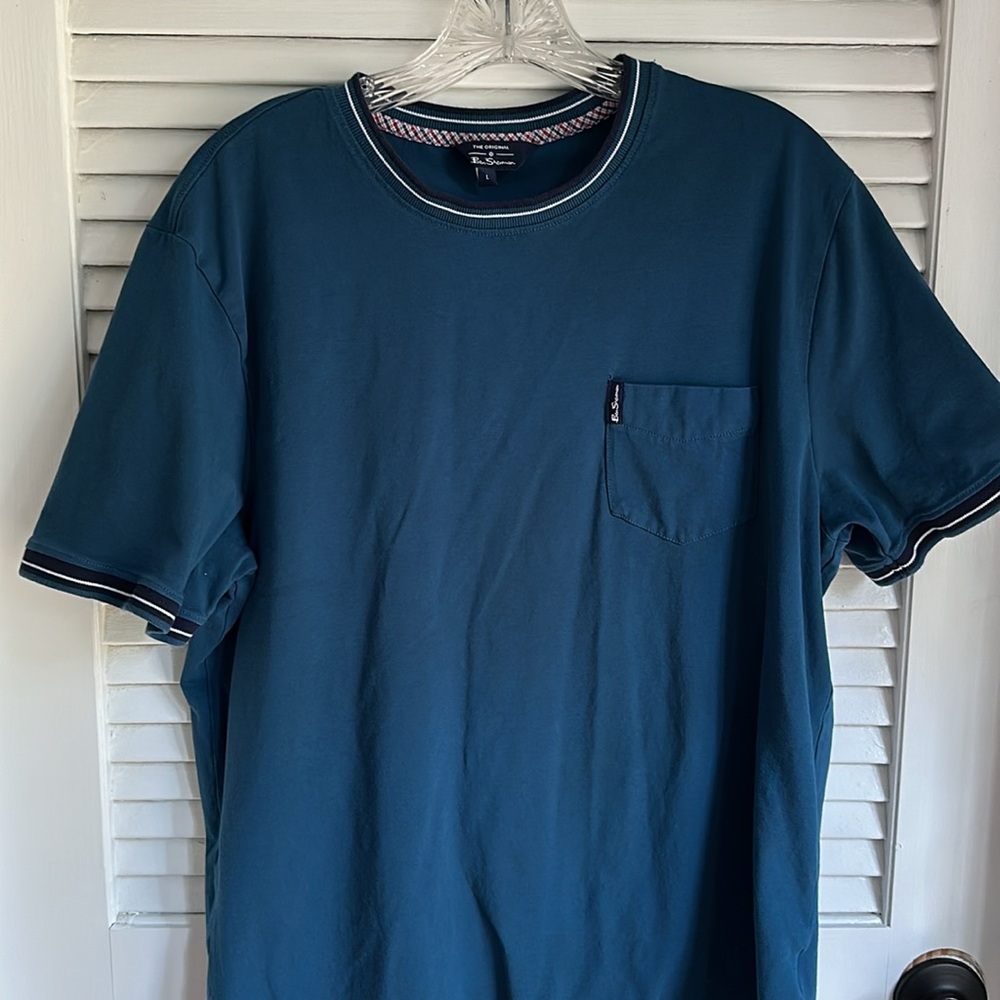 Ben Sherman Teal Ring Tee, Size L